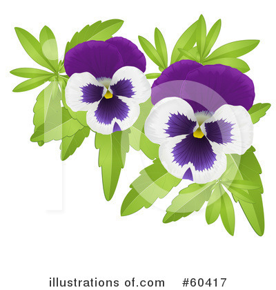 Royalty-Free (RF) Pansies Clipart Illustration by Oligo - Stock Sample #60417