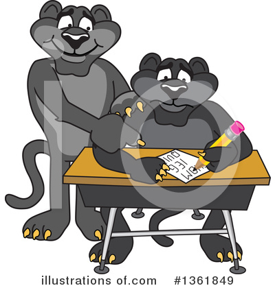 Royalty-Free (RF) Panther School Mascot Clipart Illustration by Mascot Junction - Stock Sample #1361849