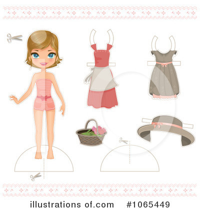 Royalty-Free (RF) Paper Doll Clipart Illustration by Melisende Vector - Stock Sample #1065449