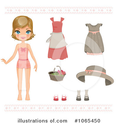 Royalty-Free (RF) Paper Doll Clipart Illustration by Melisende Vector - Stock Sample #1065450