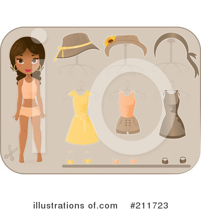 Royalty-Free (RF) Paper Doll Clipart Illustration by Melisende Vector - Stock Sample #211723