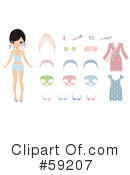 Paper Doll Clipart #59207 by Melisende Vector