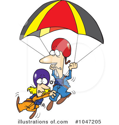 Royalty-Free (RF) Parachute Clipart Illustration by toonaday - Stock Sample #1047205