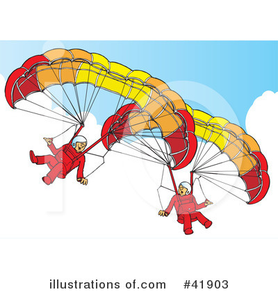 Royalty-Free (RF) Paragliding Clipart Illustration by Snowy - Stock Sample #41903