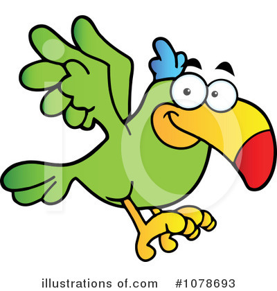 Green Parrot Clipart #1078693 by Hit Toon