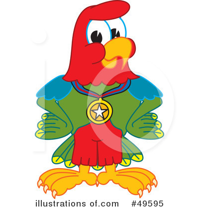 Royalty-Free (RF) Parrot Mascot Clipart Illustration by Mascot Junction - Stock Sample #49595