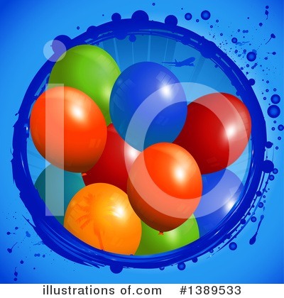 Royalty-Free (RF) Party Balloons Clipart Illustration by elaineitalia - Stock Sample #1389533