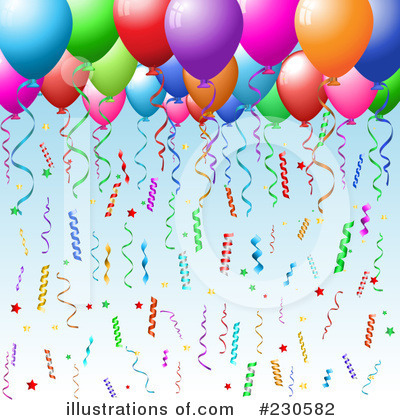 Royalty-Free (RF) Party Balloons Clipart Illustration by KJ Pargeter - Stock Sample #230582