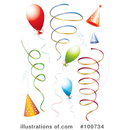 Party Balloons Clipart #100734 by MilsiArt
