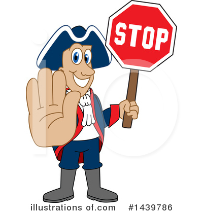 Royalty-Free (RF) Patriot Mascot Clipart Illustration by Mascot Junction - Stock Sample #1439786