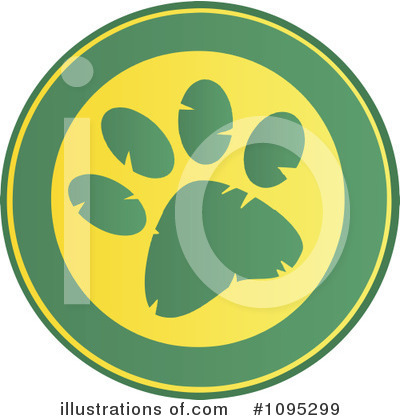 Royalty-Free (RF) Paw Print Clipart Illustration by Hit Toon - Stock Sample #1095299