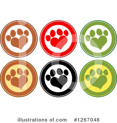 Royalty-Free (RF) Paw Print Clipart Illustration by Hit Toon - Stock Sample #1267048