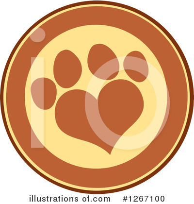 Royalty-Free (RF) Paw Print Clipart Illustration by Hit Toon - Stock Sample #1267100