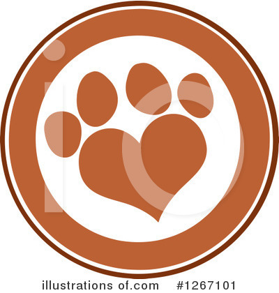 Royalty-Free (RF) Paw Print Clipart Illustration by Hit Toon - Stock Sample #1267101
