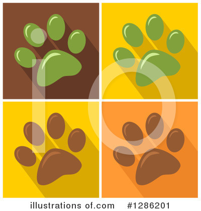 Royalty-Free (RF) Paw Print Clipart Illustration by Hit Toon - Stock Sample #1286201