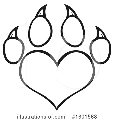 Royalty-Free (RF) Paw Print Clipart Illustration by Hit Toon - Stock Sample #1601568