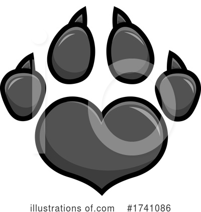 Royalty-Free (RF) Paw Print Clipart Illustration by Hit Toon - Stock Sample #1741086