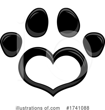 Royalty-Free (RF) Paw Print Clipart Illustration by Hit Toon - Stock Sample #1741088