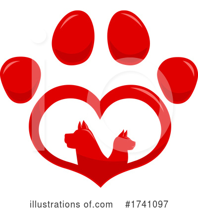 Royalty-Free (RF) Paw Print Clipart Illustration by Hit Toon - Stock Sample #1741097