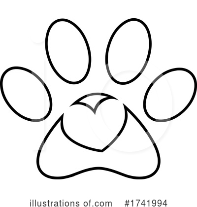 Royalty-Free (RF) Paw Print Clipart Illustration by Hit Toon - Stock Sample #1741994