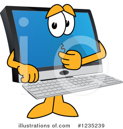 Royalty-Free (RF) Pc Computer Mascot Clipart Illustration by Mascot Junction - Stock Sample #1235239
