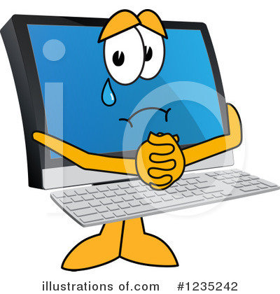 Royalty-Free (RF) Pc Computer Mascot Clipart Illustration by Mascot Junction - Stock Sample #1235242