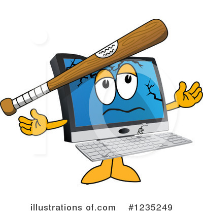 Royalty-Free (RF) Pc Computer Mascot Clipart Illustration by Mascot Junction - Stock Sample #1235249