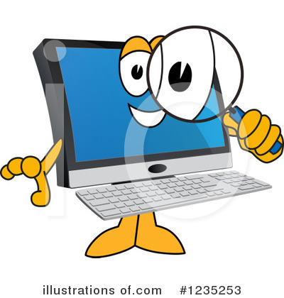 Royalty-Free (RF) Pc Computer Mascot Clipart Illustration by Mascot Junction - Stock Sample #1235253