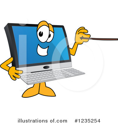 Royalty-Free (RF) Pc Computer Mascot Clipart Illustration by Toons4Biz - Stock Sample #1235254