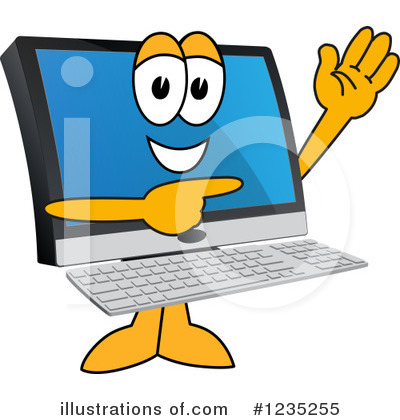 Royalty-Free (RF) Pc Computer Mascot Clipart Illustration by Mascot Junction - Stock Sample #1235255