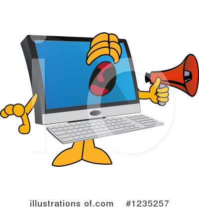 Royalty-Free (RF) Pc Computer Mascot Clipart Illustration by Mascot Junction - Stock Sample #1235257