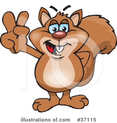 Squirrel Clipart #37115 by Dennis Holmes Designs