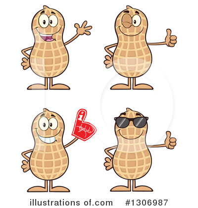Royalty-Free (RF) Peanut Character Clipart Illustration by Hit Toon - Stock Sample #1306987
