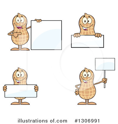 Royalty-Free (RF) Peanut Character Clipart Illustration by Hit Toon - Stock Sample #1306991