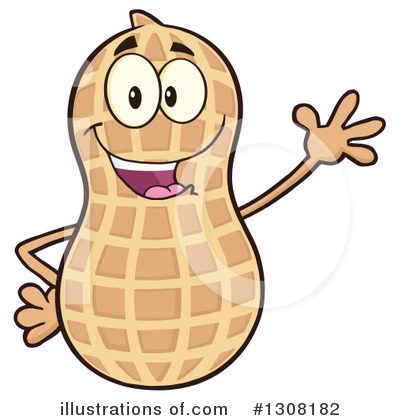 Royalty-Free (RF) Peanut Character Clipart Illustration by Hit Toon - Stock Sample #1308182