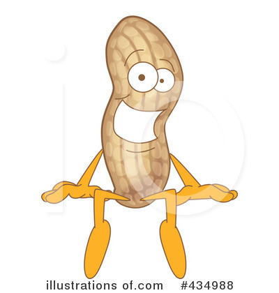 Royalty-Free (RF) Peanut Character Clipart Illustration by Mascot Junction - Stock Sample #434988