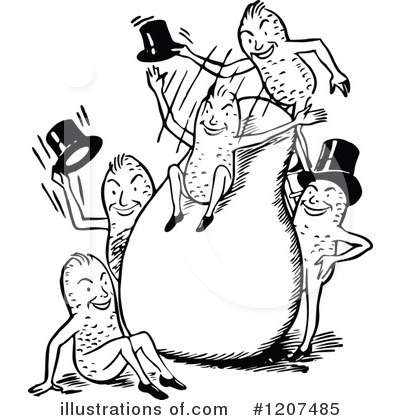 Royalty-Free (RF) Peanuts Clipart Illustration by Prawny Vintage - Stock Sample #1207485