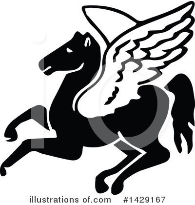 Winged Horse Clipart #1429167 by Prawny Vintage