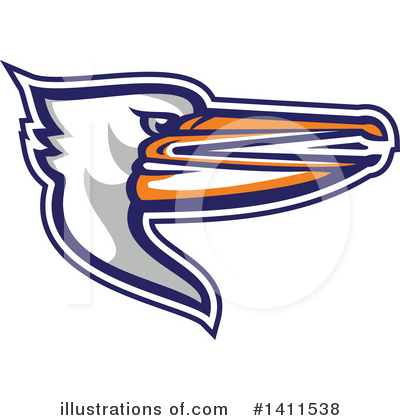 Royalty-Free (RF) Pelican Clipart Illustration by patrimonio - Stock Sample #1411538