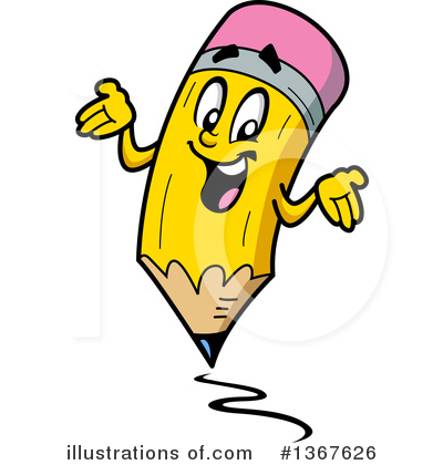 Royalty-Free (RF) Pencil Clipart Illustration by Clip Art Mascots - Stock Sample #1367626