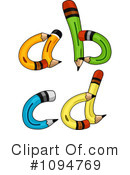Pencil Letters Clipart #1094769 by BNP Design Studio
