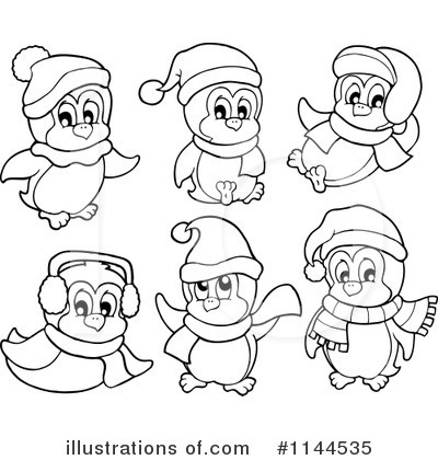 Royalty-Free (RF) Penguin Clipart Illustration by visekart - Stock Sample #1144535