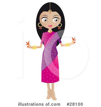 Indian Woman Clipart #28100 by Melisende Vector