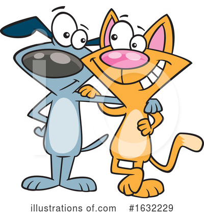 Cat And Dog Clipart #1632229 by toonaday