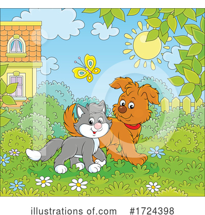 Cat And Dog Clipart #1724398 by Alex Bannykh