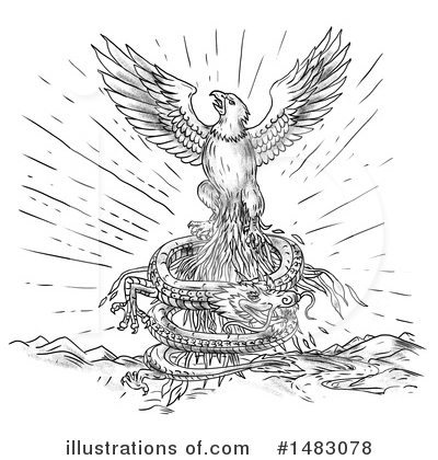 Royalty-Free (RF) Phoenix Clipart Illustration by patrimonio - Stock Sample #1483078