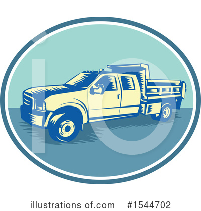 Royalty-Free (RF) Pick Up Truck Clipart Illustration by patrimonio - Stock Sample #1544702