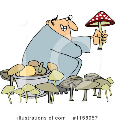 Royalty-Free (RF) Picking Mushrooms Clipart Illustration by djart - Stock Sample #1158957
