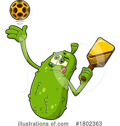 Royalty-Free (RF) Pickleball Clipart Illustration by Hit Toon - Stock Sample #1802363