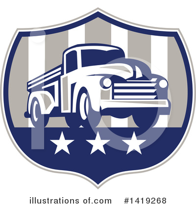 Pick Up Truck Clipart #1419268 by patrimonio